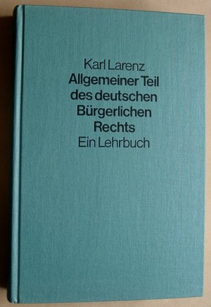 Karl Larenz, Allgemeiner Teil des deutschen Bürgerlichen Rechts